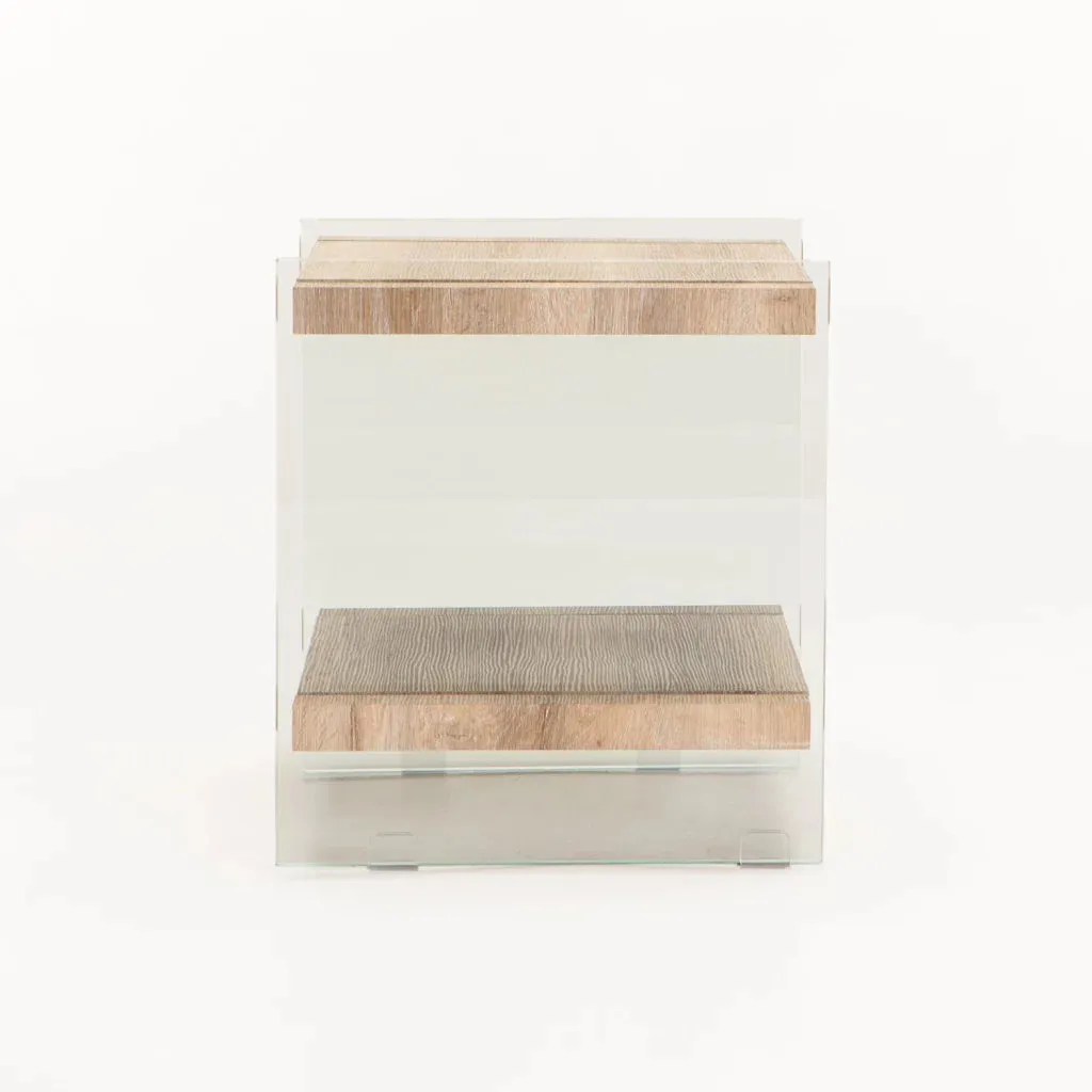 JULEP 45x45cm 8MM TEMPERED GLASS SIDE TABLE