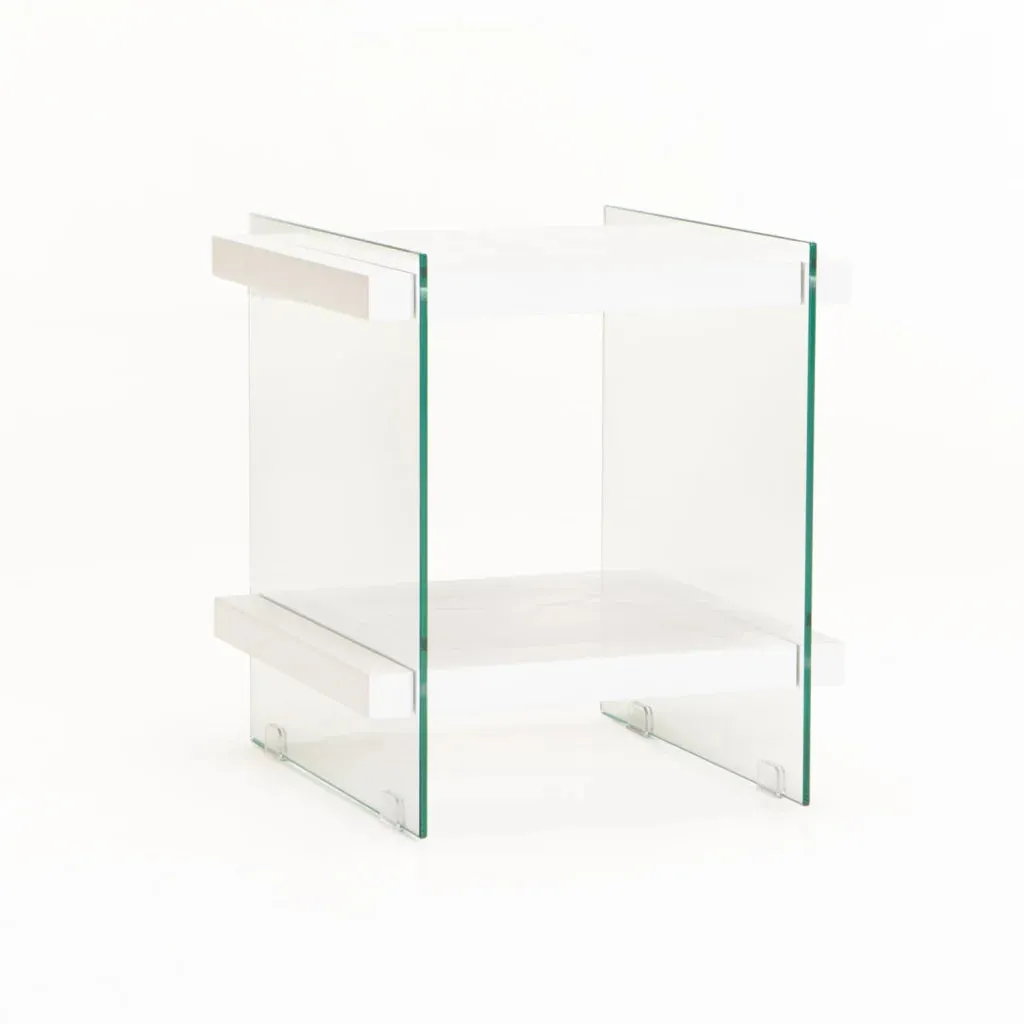 JULEP 45x45cm 8MM TEMPERED GLASS SIDE TABLE