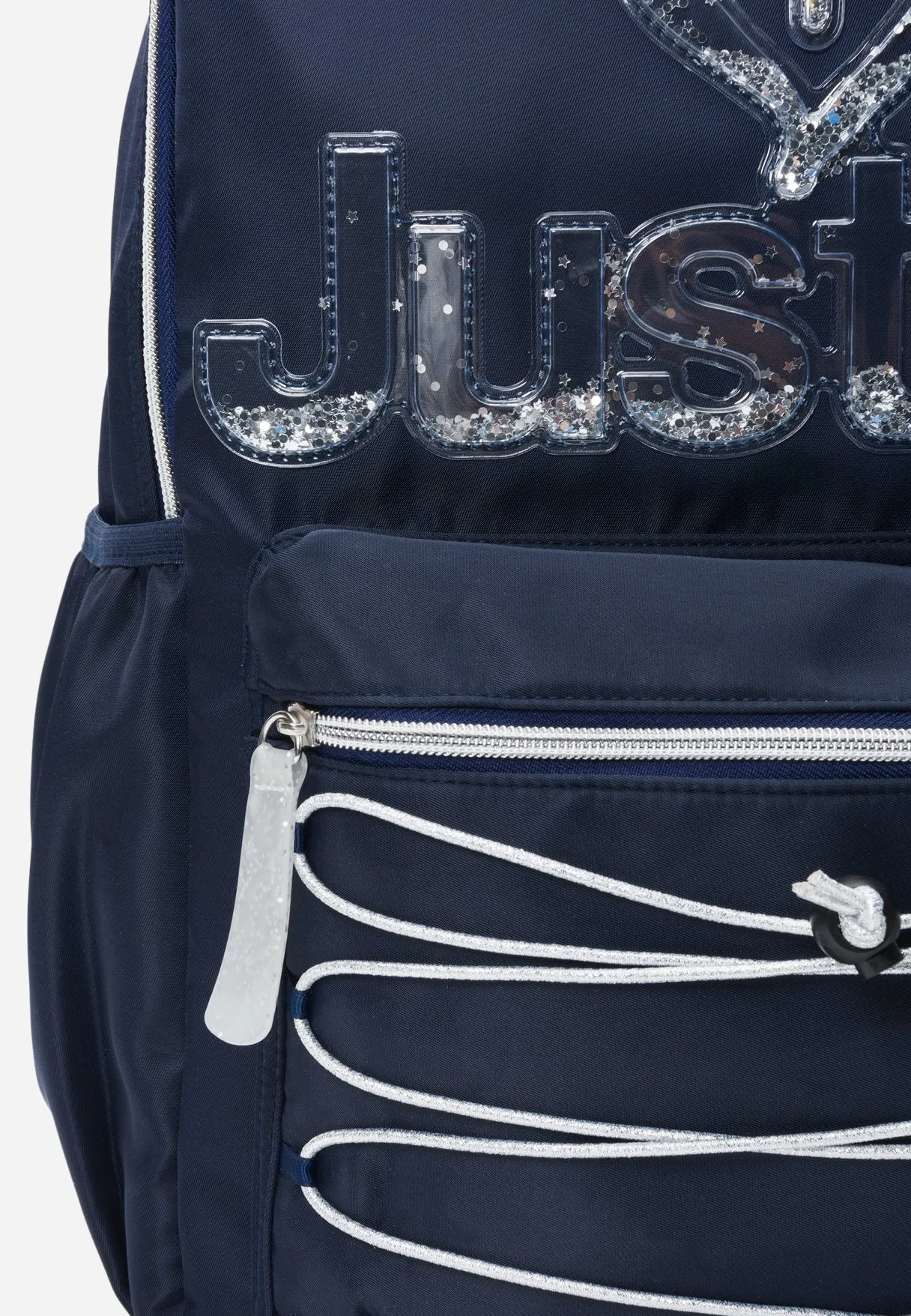 Justice Logo Crisscross Bungee Cord Backpack