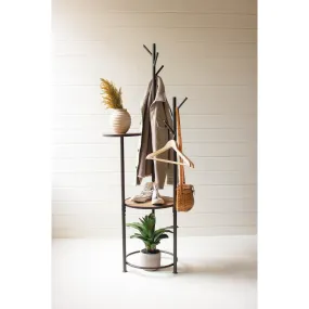 Kalalou - Metal And Wood Coat Rack With Round Shelves