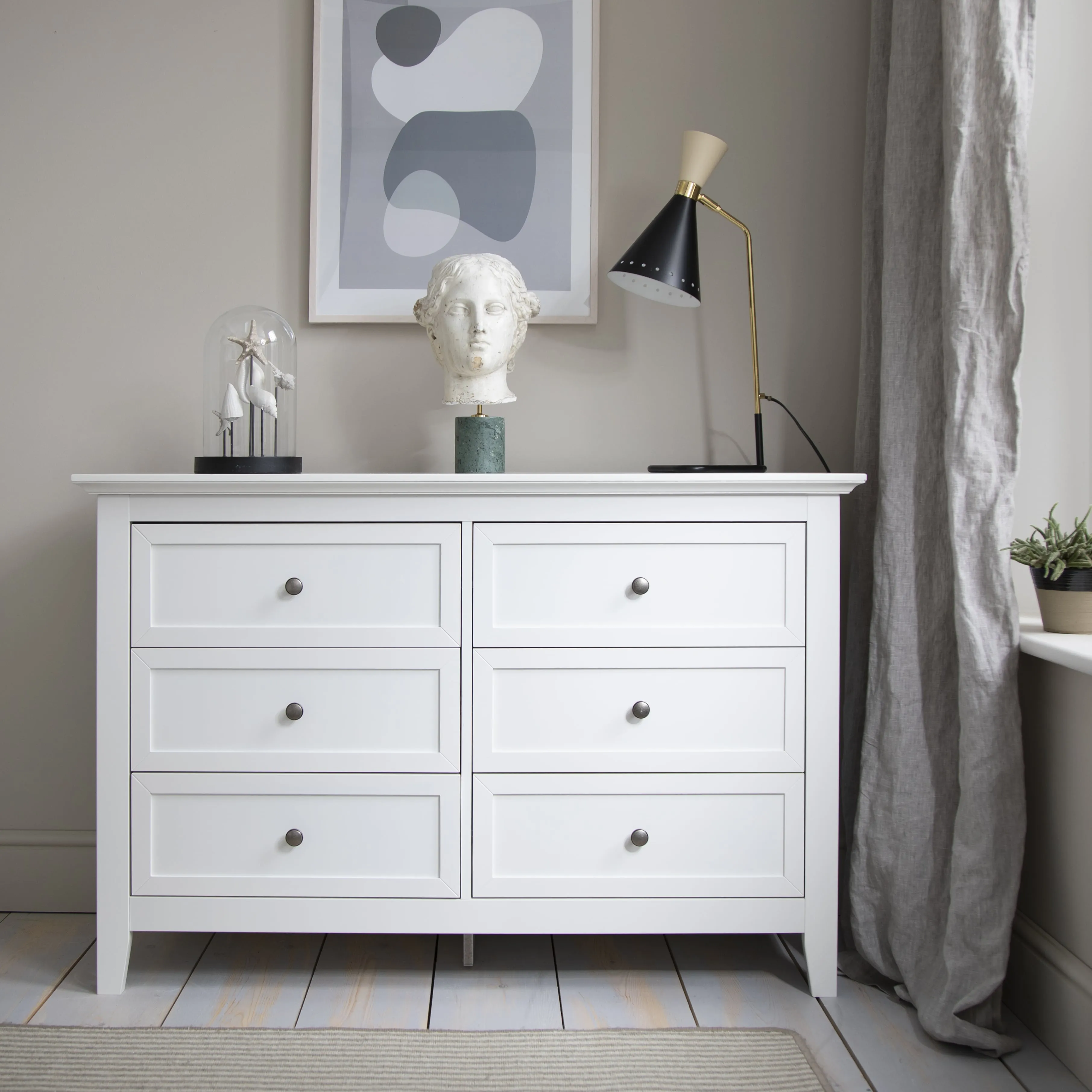 Karlstad Chest of Drawers 6 Drawer in Classic White