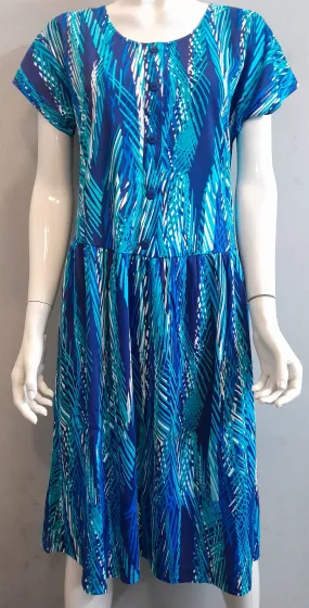 (L5) DAINTREE - BLUE - Split Back Day Dress