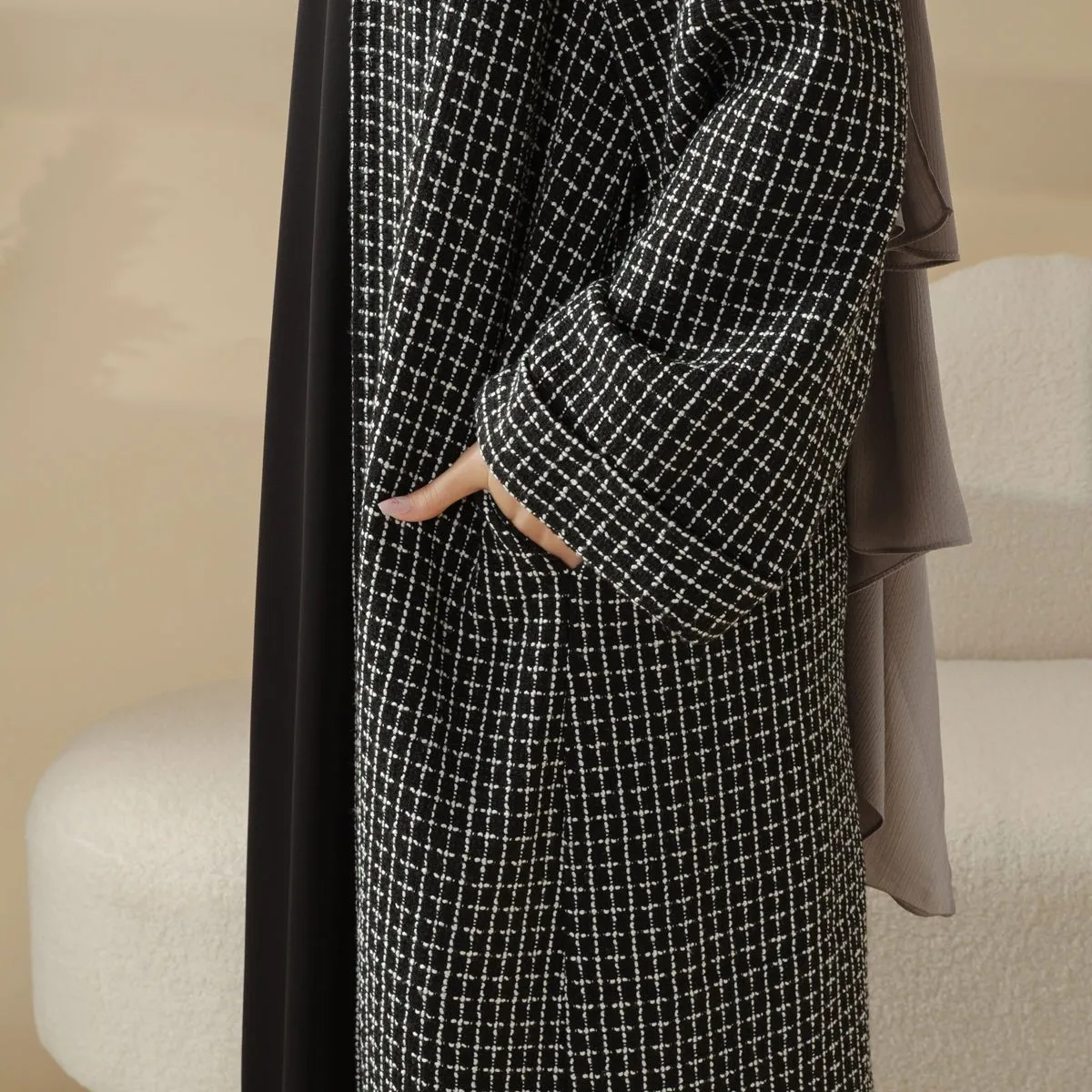 Lapel Coat  Abaya (MOA018)