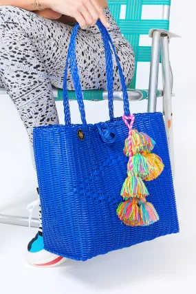 Las Guanacas Clasp Tote in Cobalt