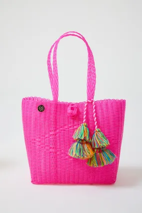 Las Guanacas Clasp Tote in Fuschia