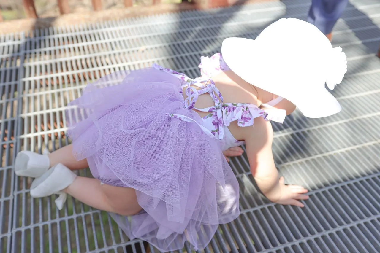 Lavender Summer Baby Girls Tutu Dress Tulle  Toddler Birthday Tea Party Dress