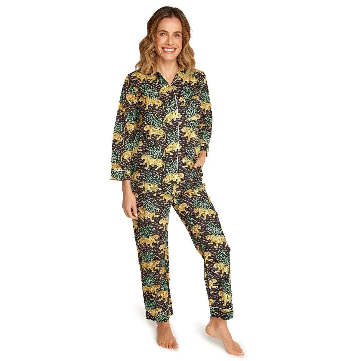 Leaping Leopard Cotton Pajamas