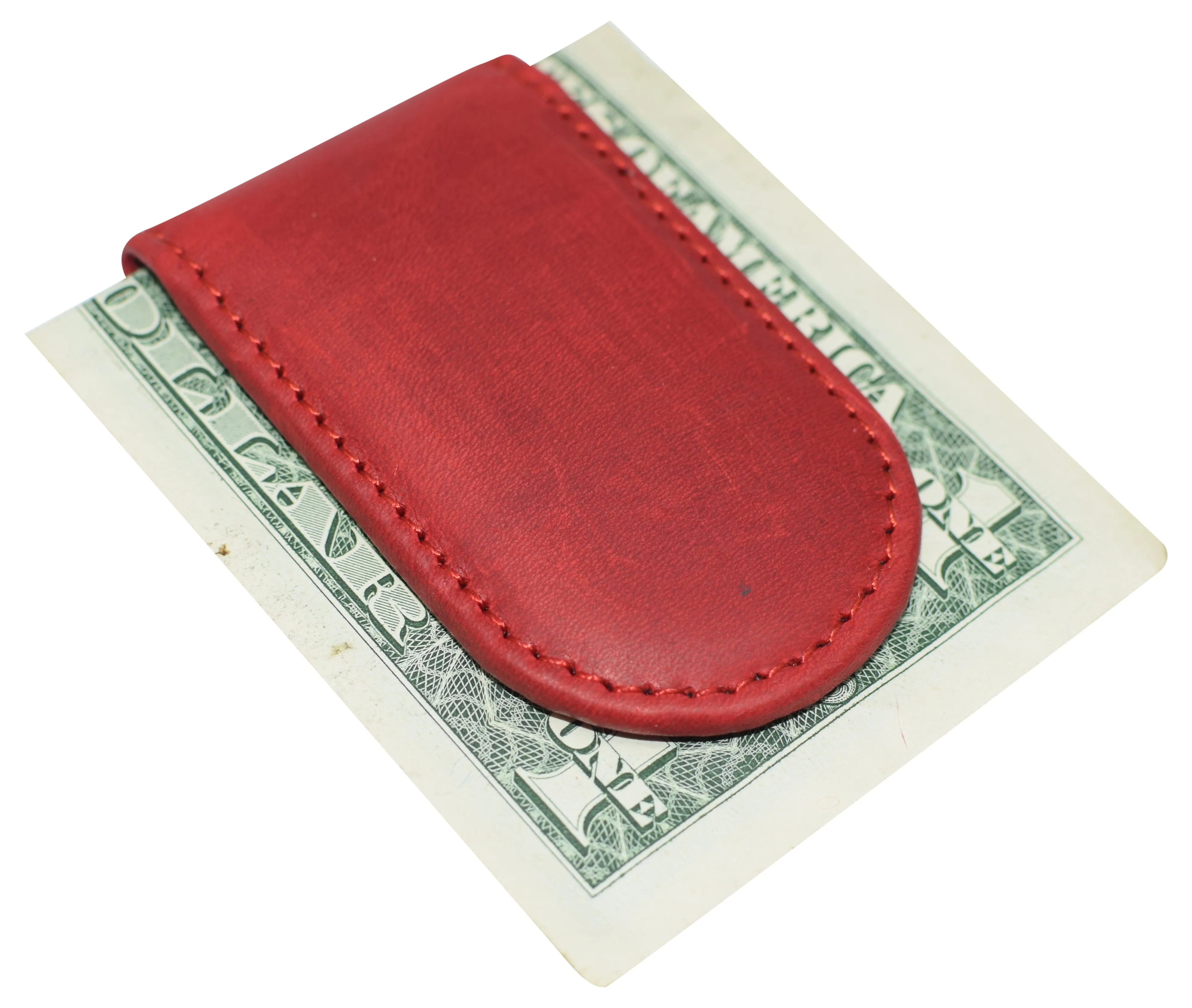 Leather Money Clip - Strong Magnets Holds 30  Bills for Men - Cash Leather Card Holder 812HUR