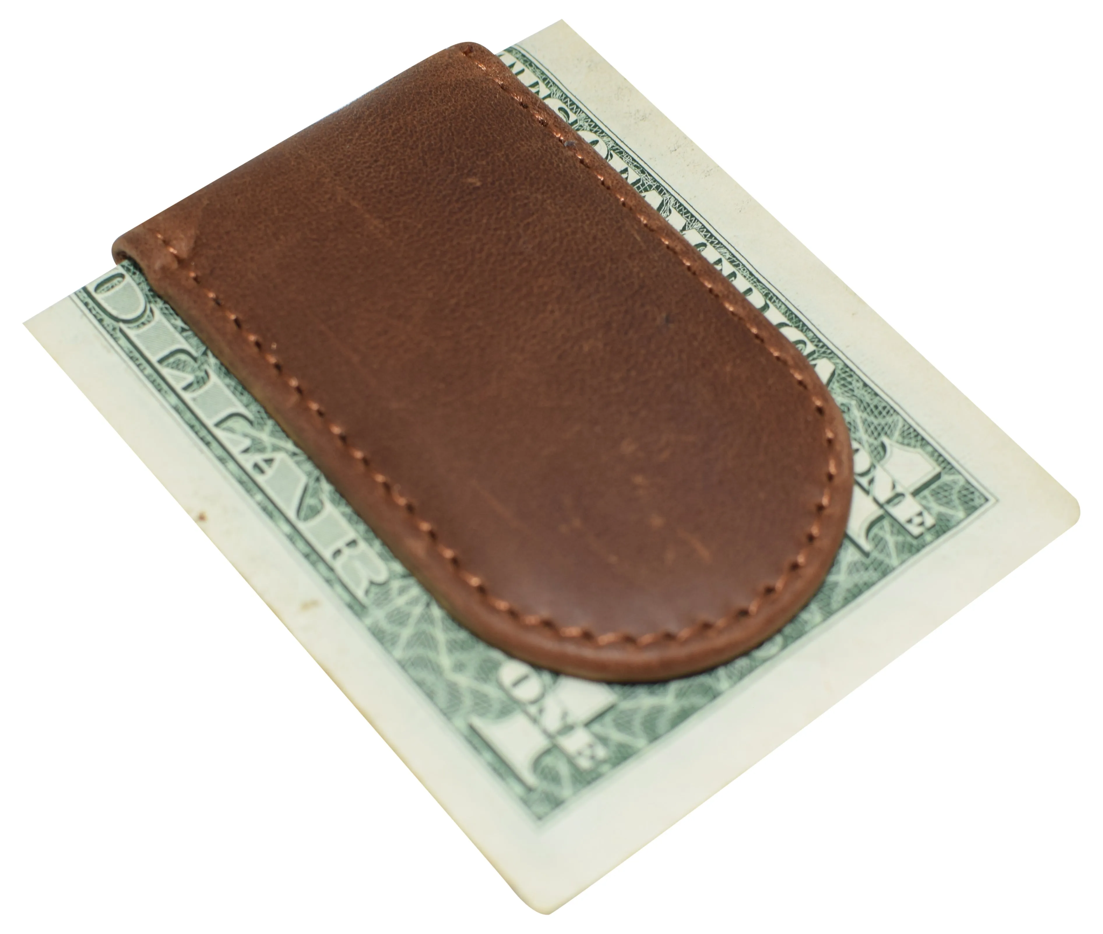 Leather Money Clip - Strong Magnets Holds 30  Bills for Men - Cash Leather Card Holder 812HUR