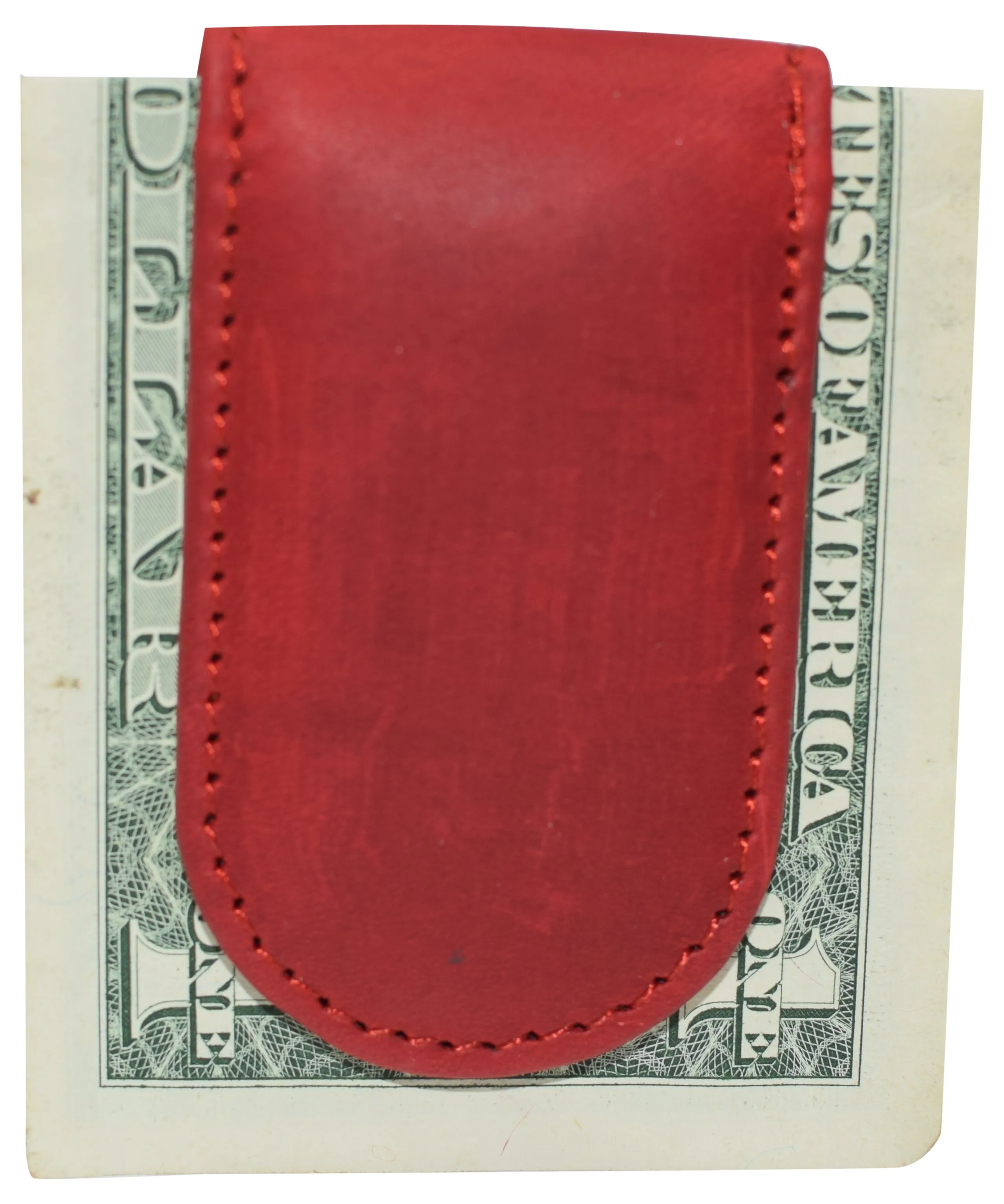 Leather Money Clip - Strong Magnets Holds 30  Bills for Men - Cash Leather Card Holder 812HUR