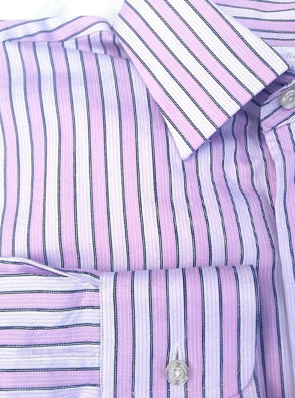 Linea Rossa Signature Pink Stripe Cotton Dress Shirt- size L