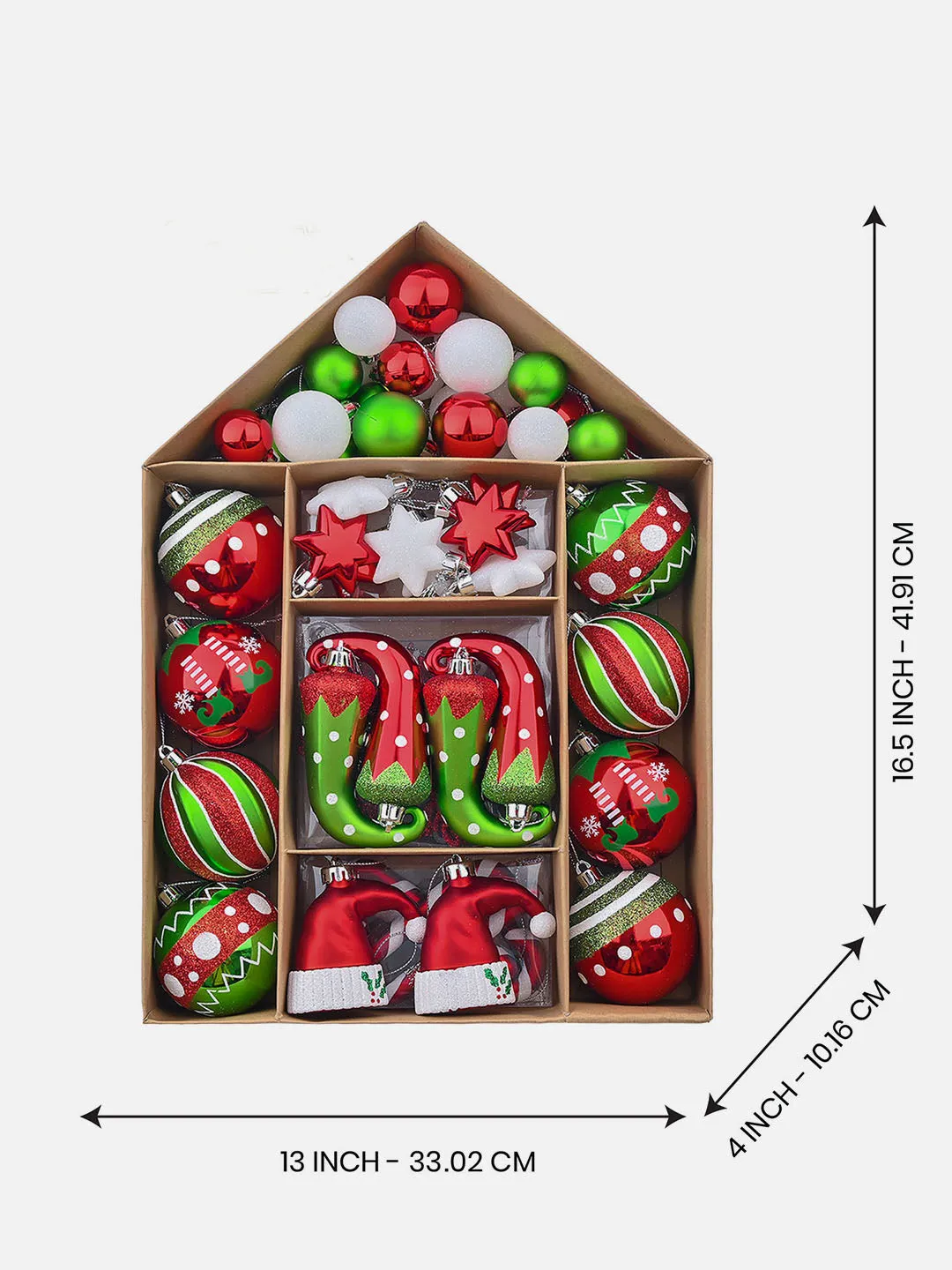 Little Surprise Box 70pcs Christmas Balls tree hanging Xmas Decoration set.