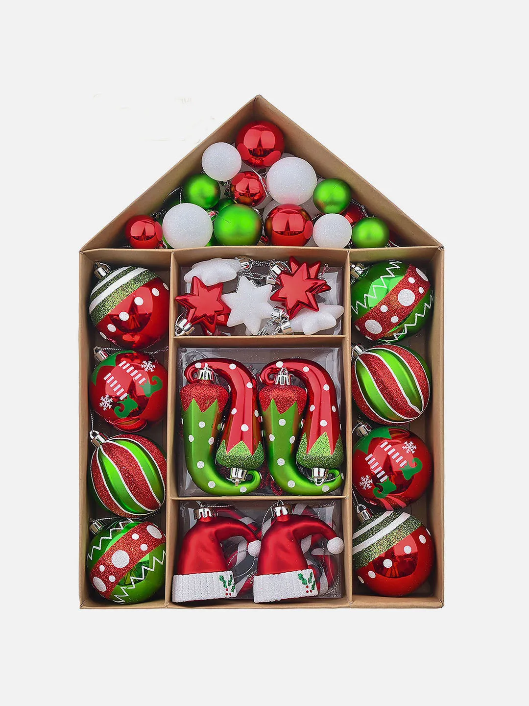 Little Surprise Box 70pcs Christmas Balls tree hanging Xmas Decoration set.