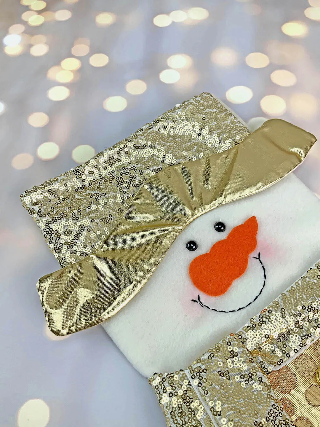 Little Surprise Box, Golden Christmas Stocking for Gifts and Christmas Décor-16 inches