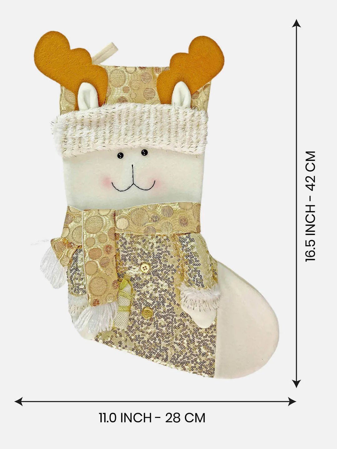 Little Surprise Box, Golden Christmas Stocking for Gifts and Christmas Décor-16 inches