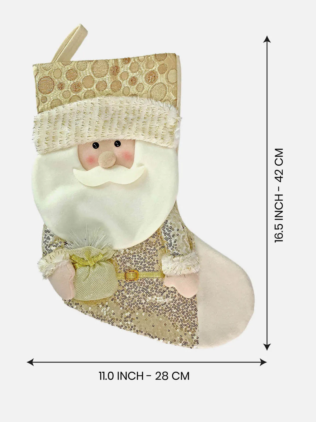 Little Surprise Box, Golden Christmas Stocking for Gifts and Christmas Décor-16 inches