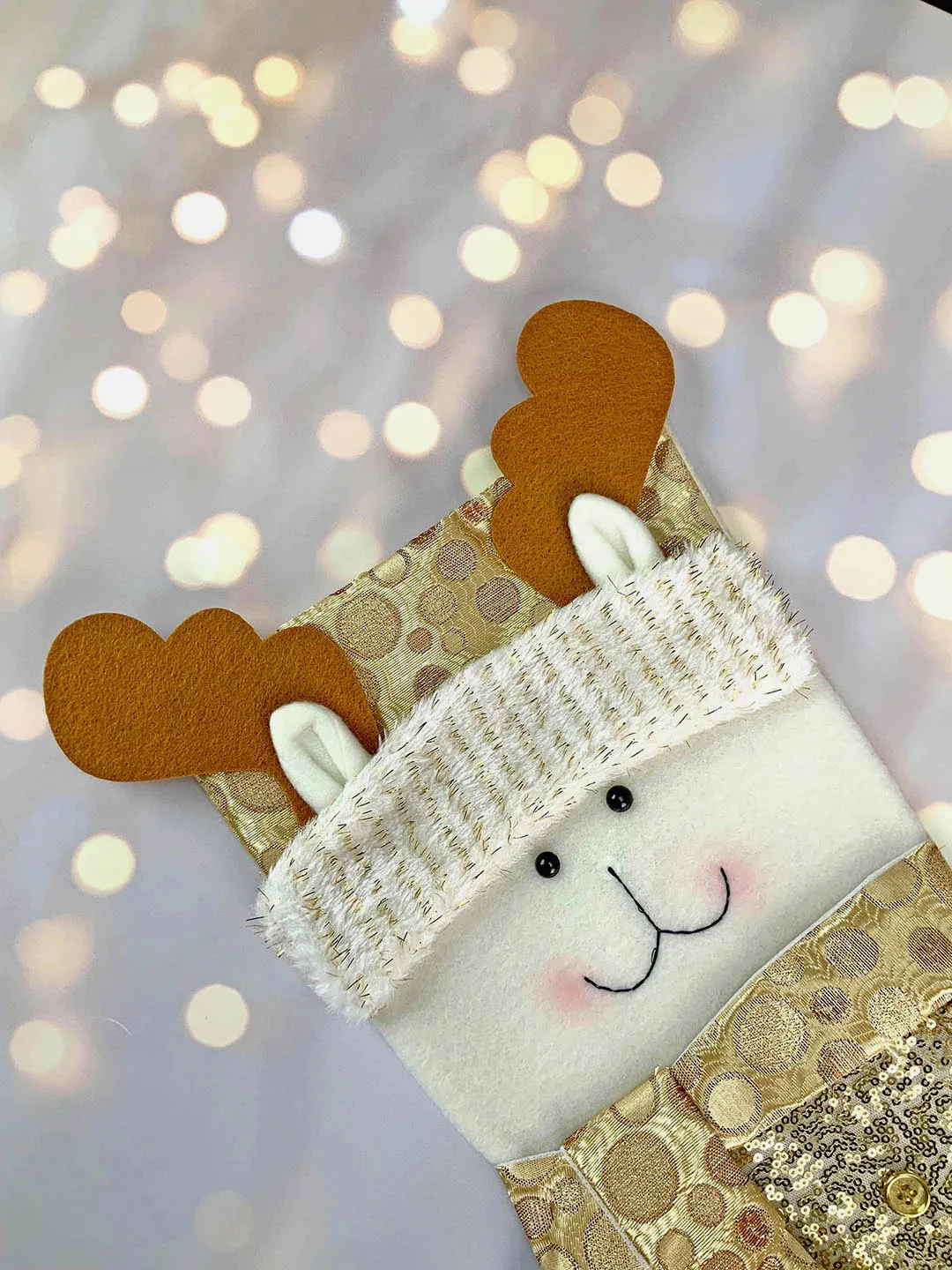 Little Surprise Box, Golden Christmas Stocking for Gifts and Christmas Décor-16 inches