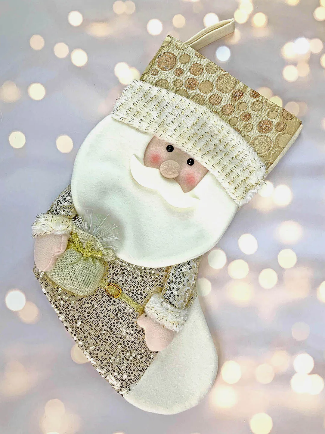 Little Surprise Box, Golden Christmas Stocking for Gifts and Christmas Décor-16 inches