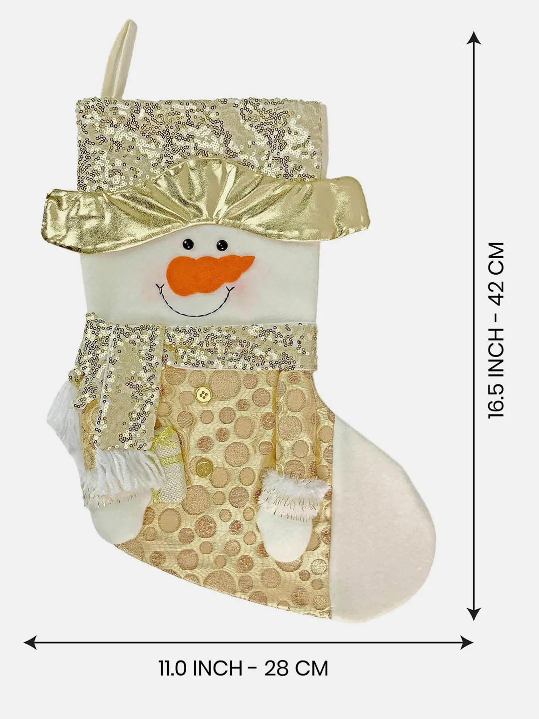 Little Surprise Box, Golden Christmas Stocking for Gifts and Christmas Décor-16 inches