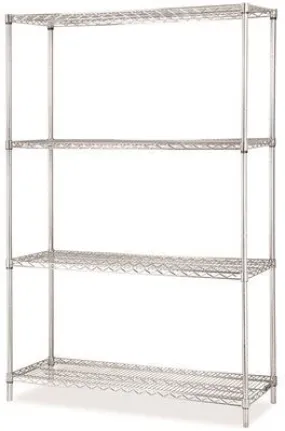 Lorell Industrial Wire Shelving Starter Kit 4 Shelves 48X18 Inch