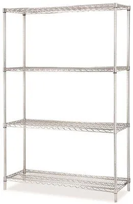 Lorell Industrial Wire Shelving Starter Kit' 4 Shelves' 48X24 In.