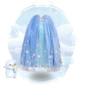 Luxury Cinderella and Elsa Cloak with Hooded Cape Sweater, Personalized Tote Bag, and Frozen Gift Set for Halloween