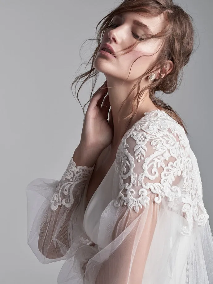 Maggie Sottero "Erin" Tulle Jacket/Train