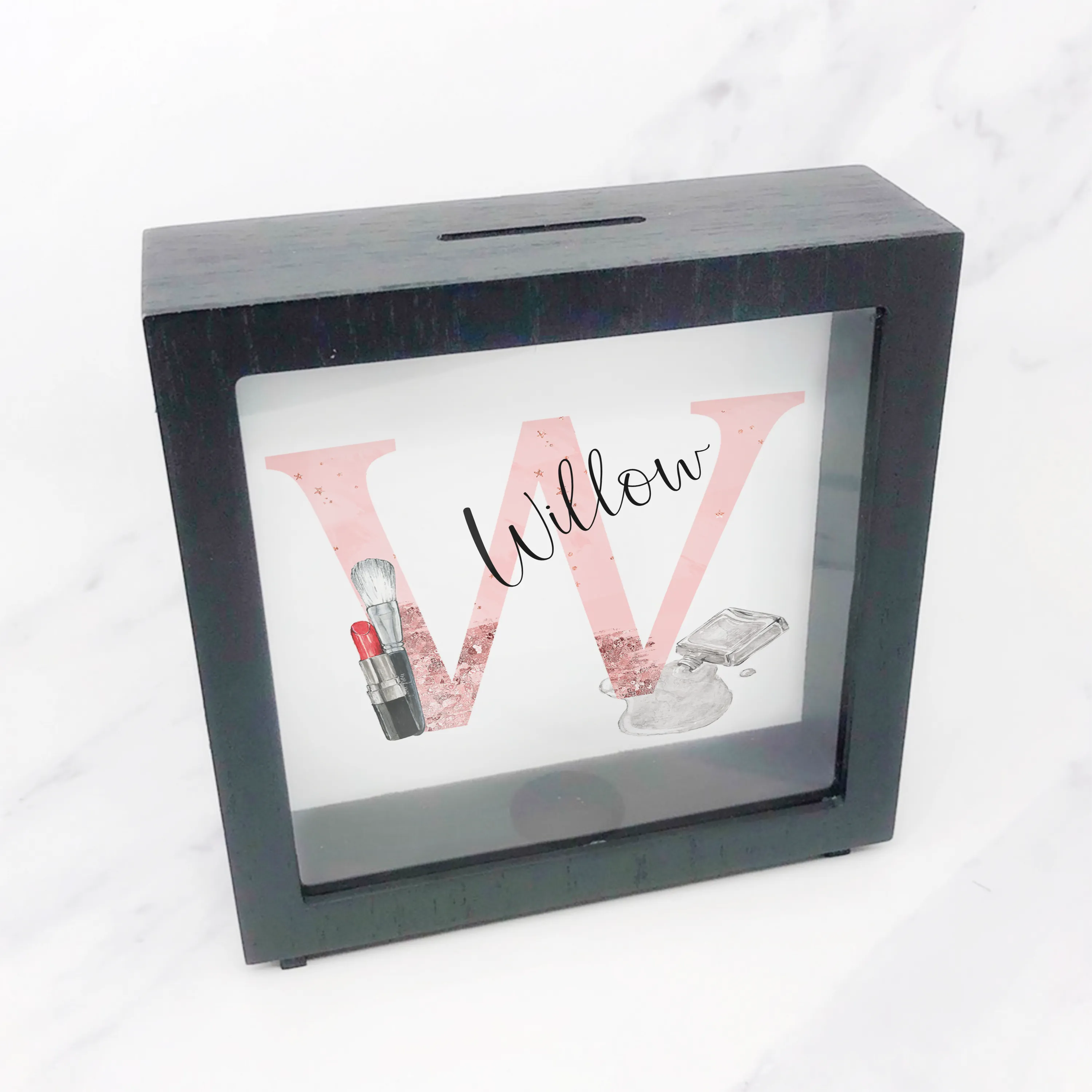 Make-Up Alphabet Personalised Money Box Frame