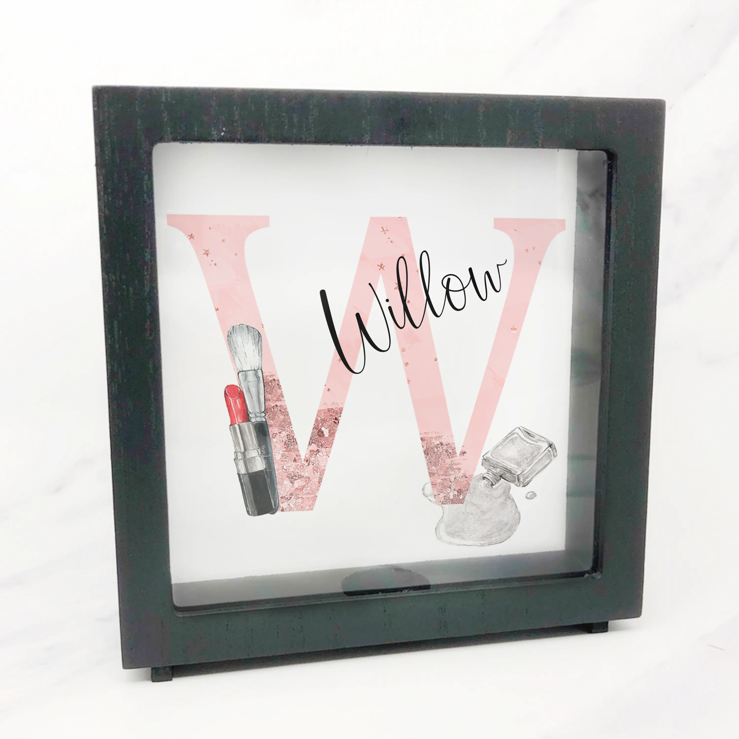 Make-Up Alphabet Personalised Money Box Frame