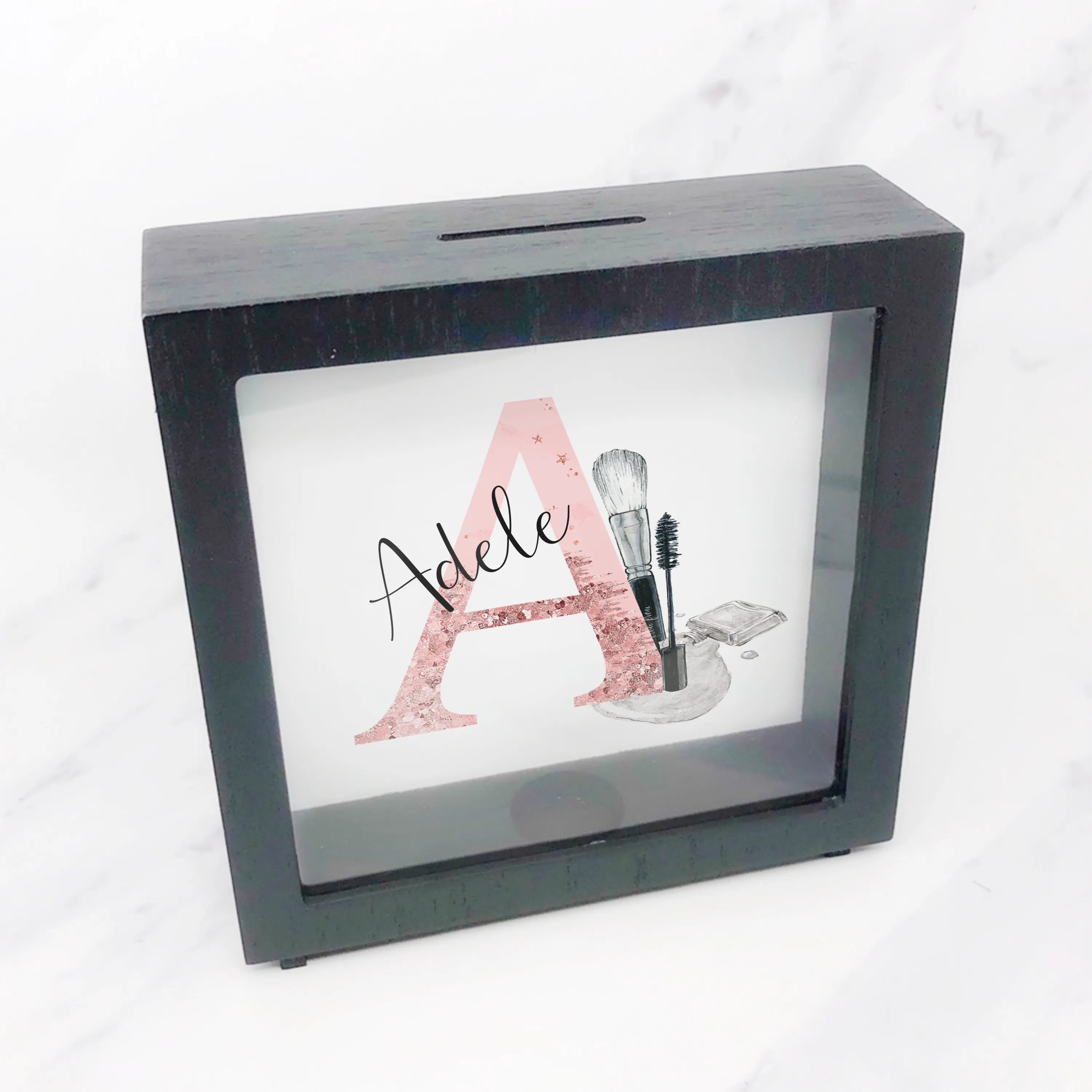 Make-Up Alphabet Personalised Money Box Frame