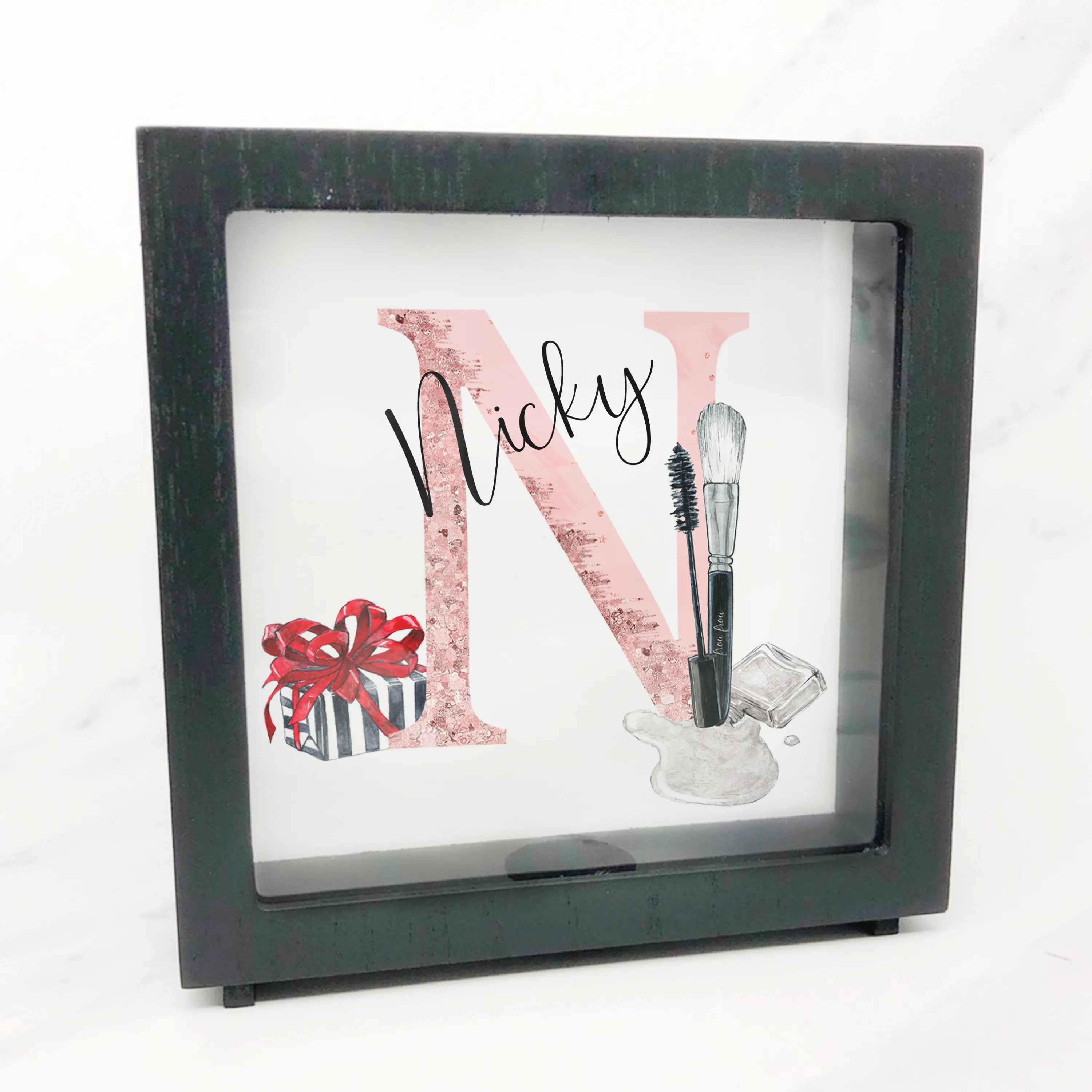 Make-Up Alphabet Personalised Money Box Frame