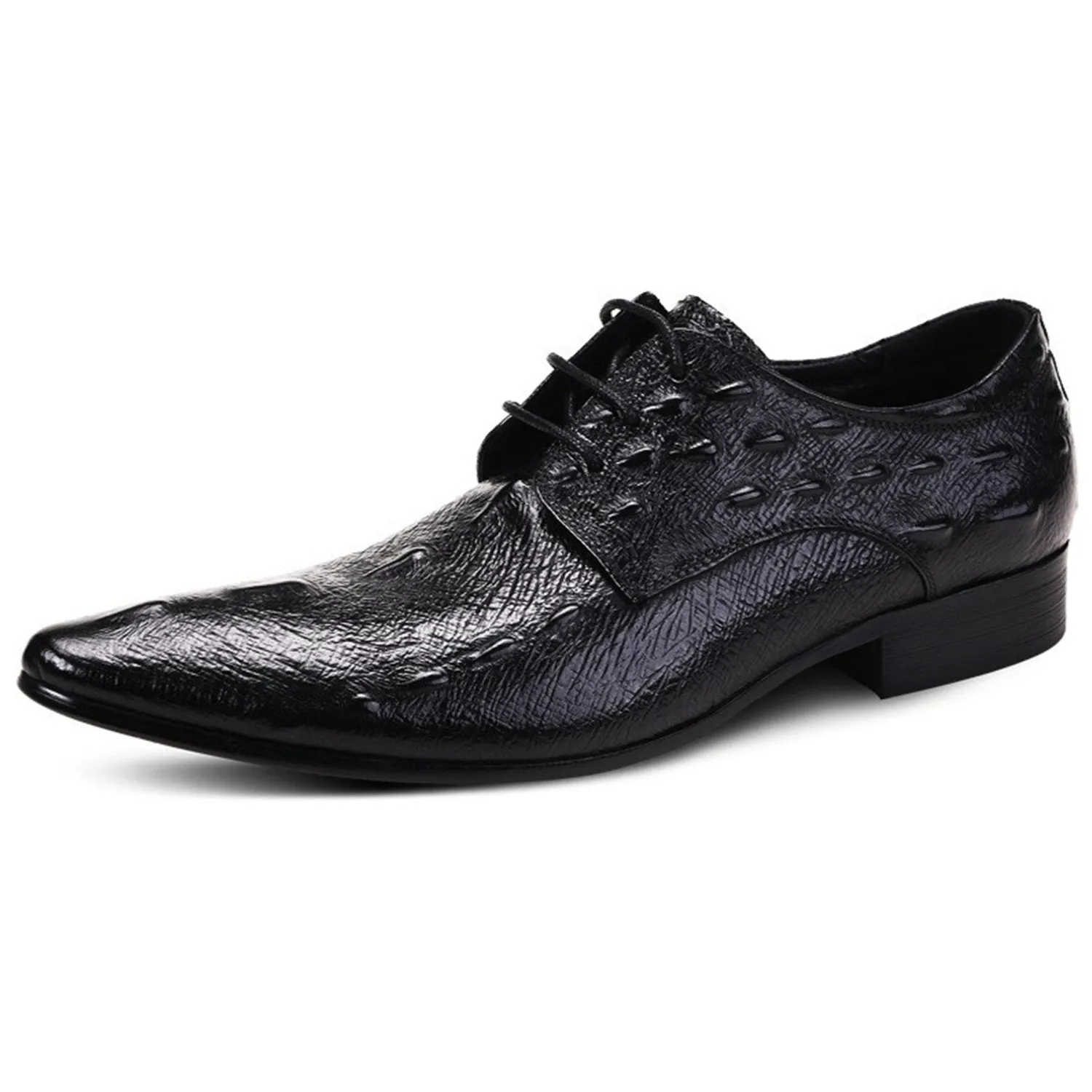 Men Pointed Toe Lace Up Dress Shoes