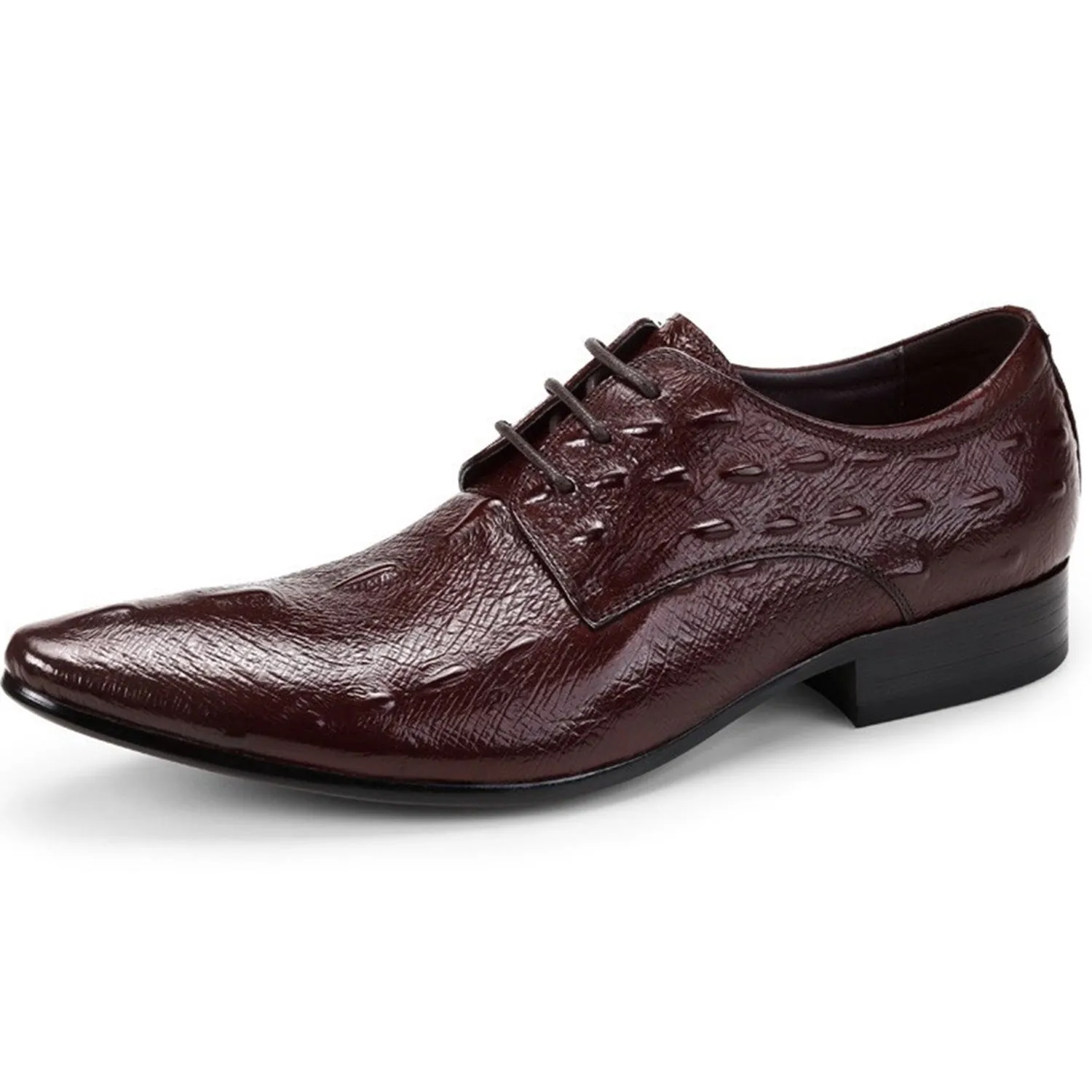 Men Pointed Toe Lace Up Dress Shoes