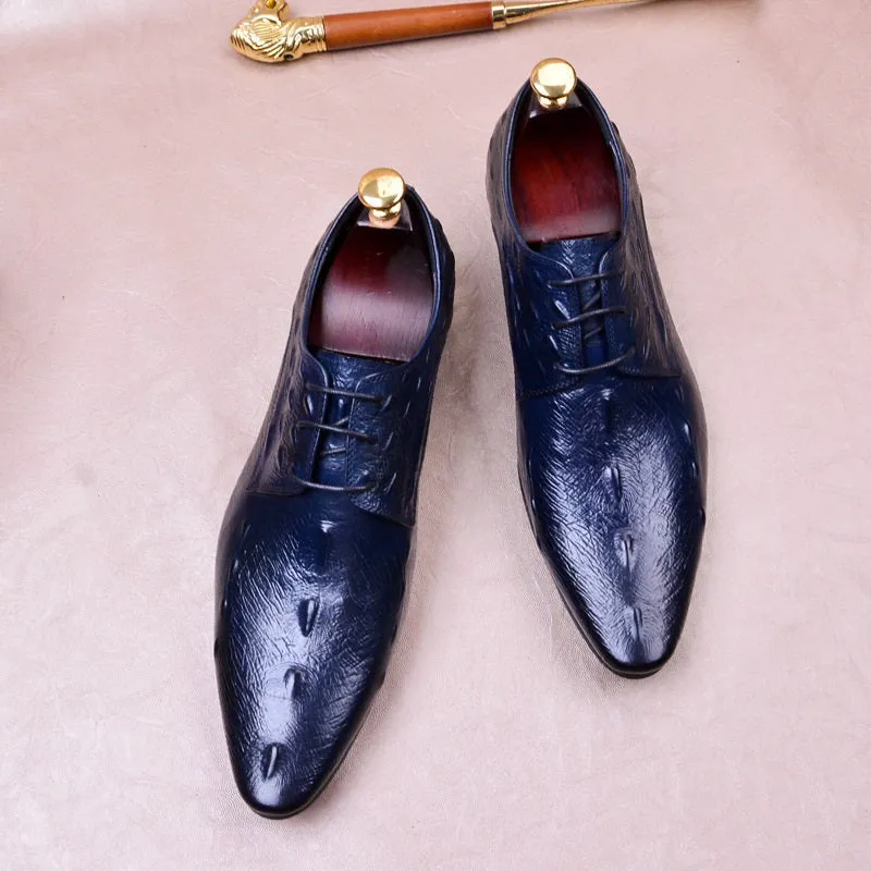 Men Pointed Toe Lace Up Dress Shoes