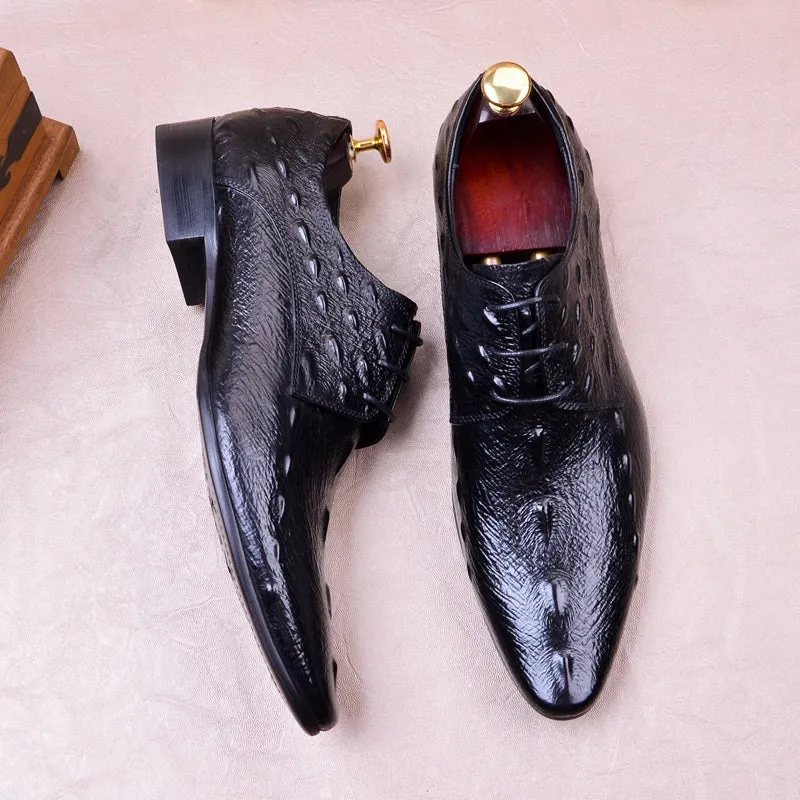 Men Pointed Toe Lace Up Dress Shoes