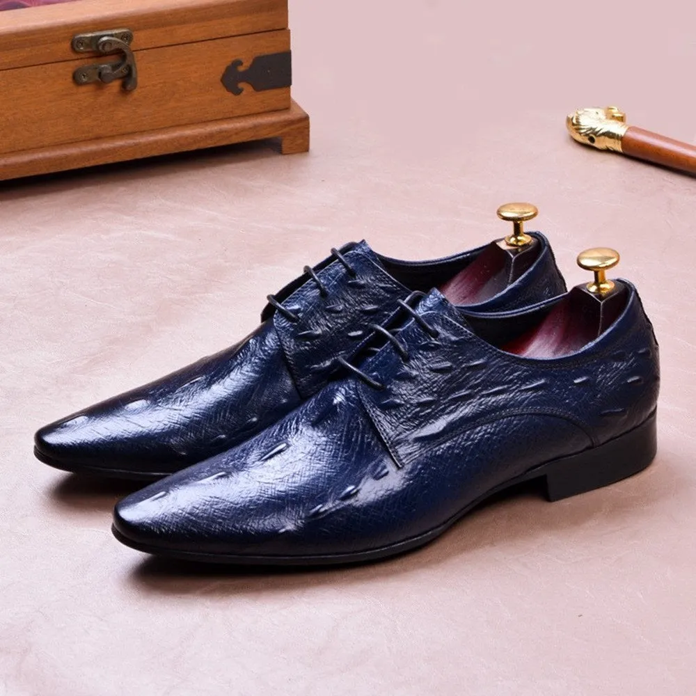 Men Pointed Toe Lace Up Dress Shoes