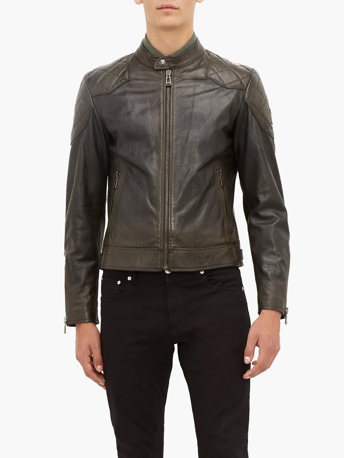 Men Stylish Brown Leather Jacket