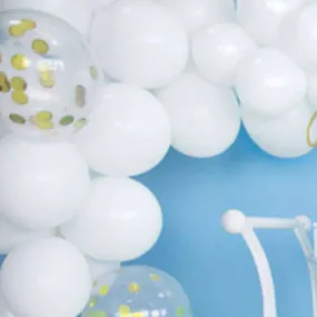 Metallic Pure White Strong Small Balloons (x100)