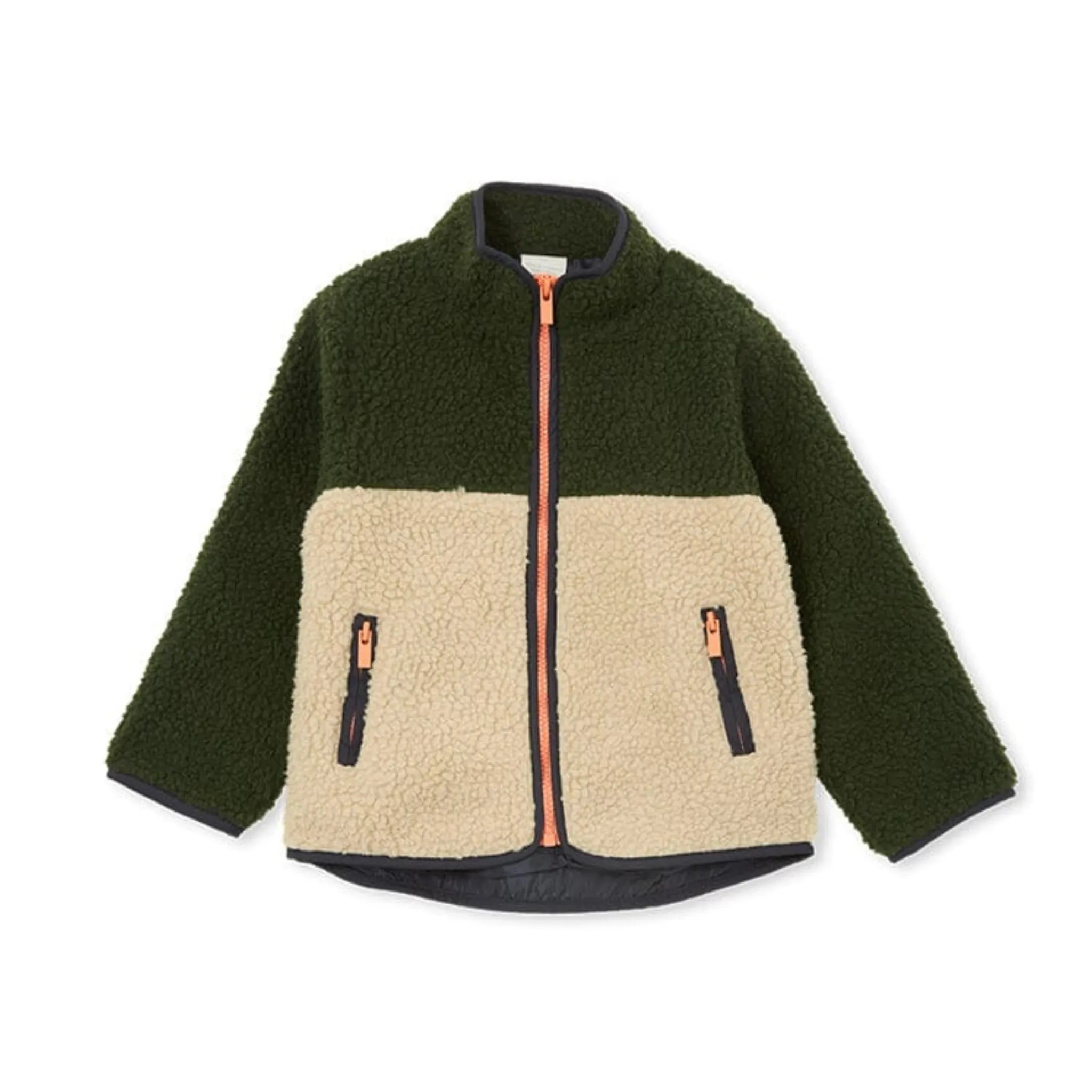 Milky Panelled Sherpa Jacket - Jungle/Natural