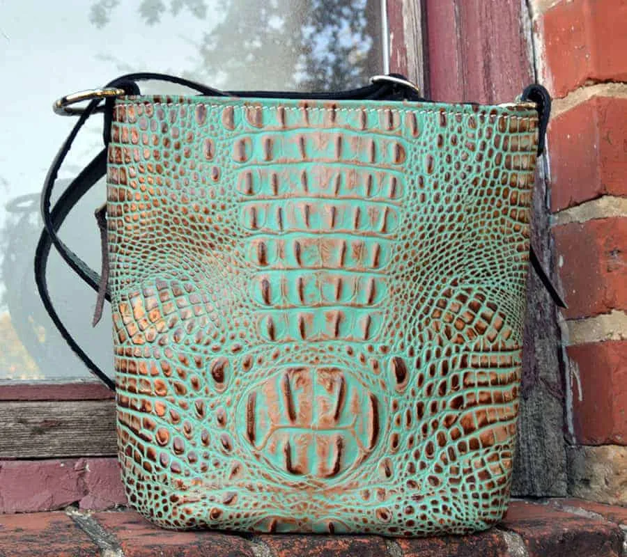 Mint Chocolate Chip Croc Bucket Gun Concealment Purse