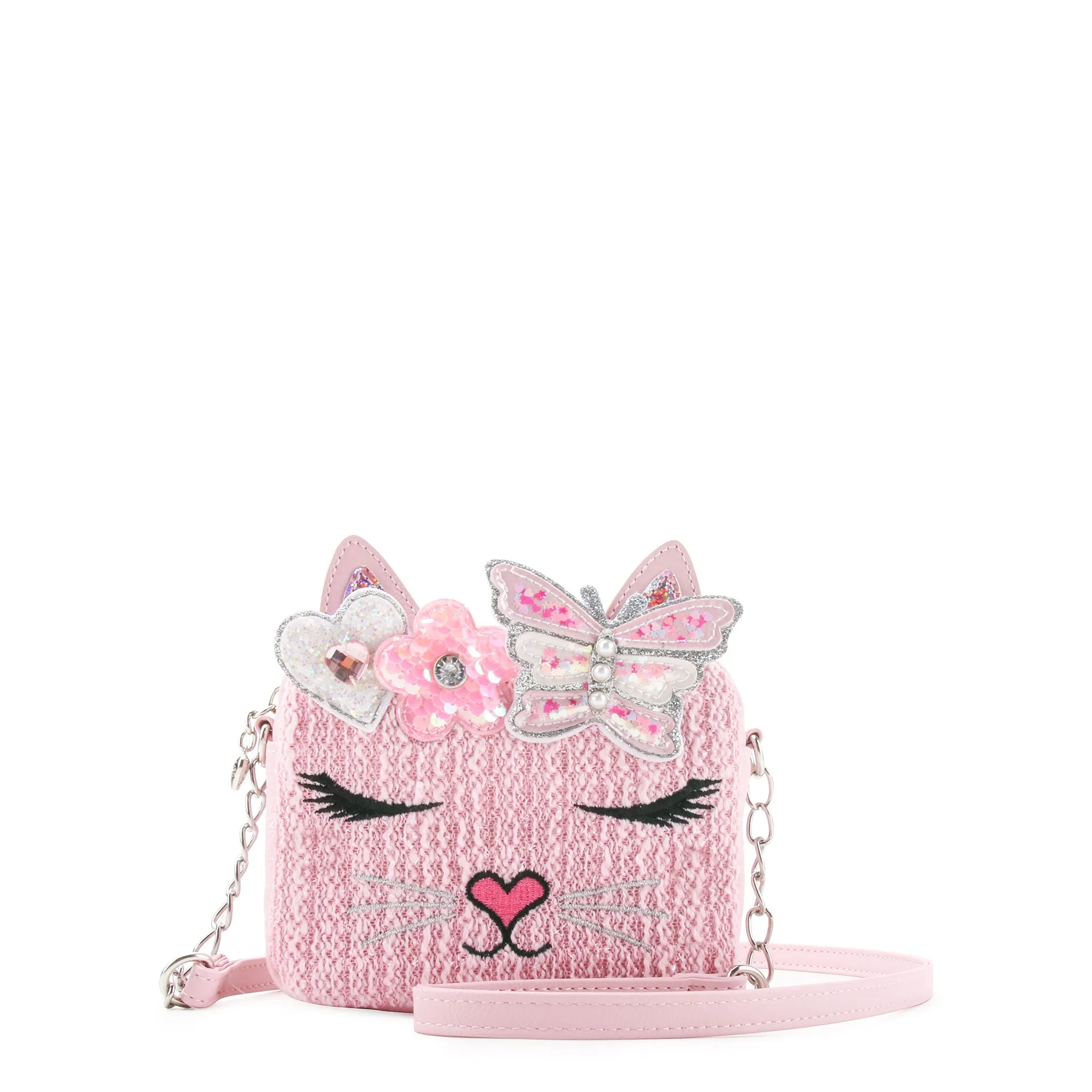 Miss Bella Kitty Cat Tweed Crossbody Bag