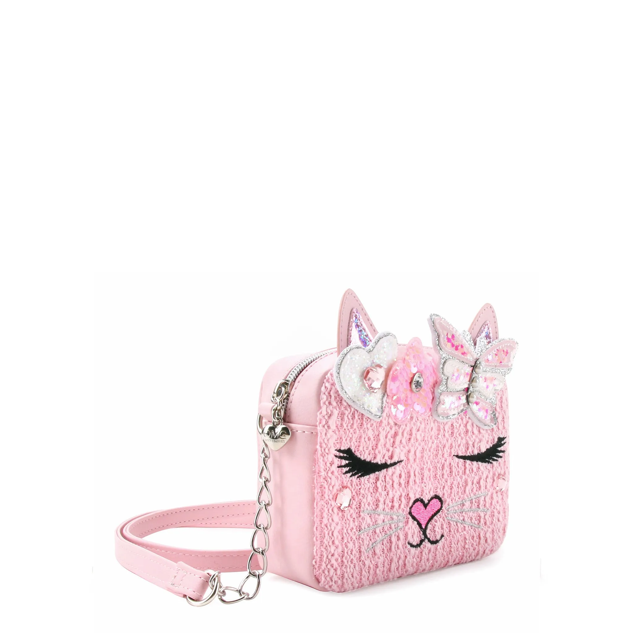 Miss Bella Kitty Cat Tweed Crossbody Bag