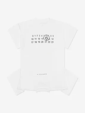 MM6 Maison Margiela Girls Asymmetric T-Shirt Dress in White