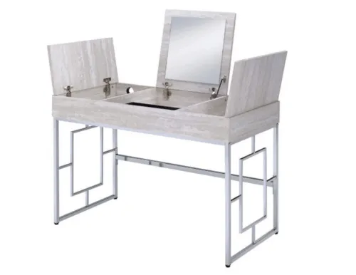 Modern Chic Whitewash Vanity Desk