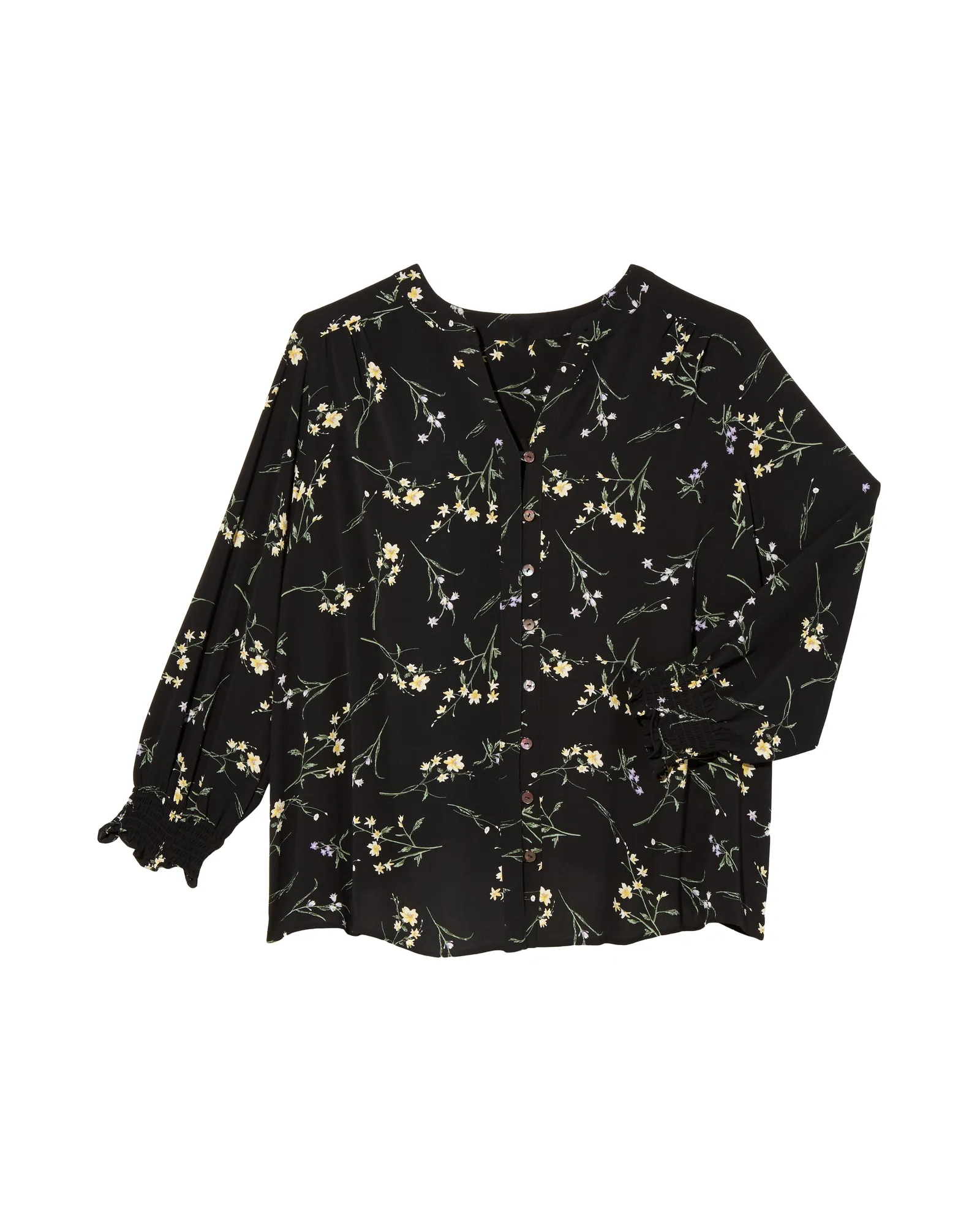 Monterey Puff Sleeve Blouse | Black / Yellow