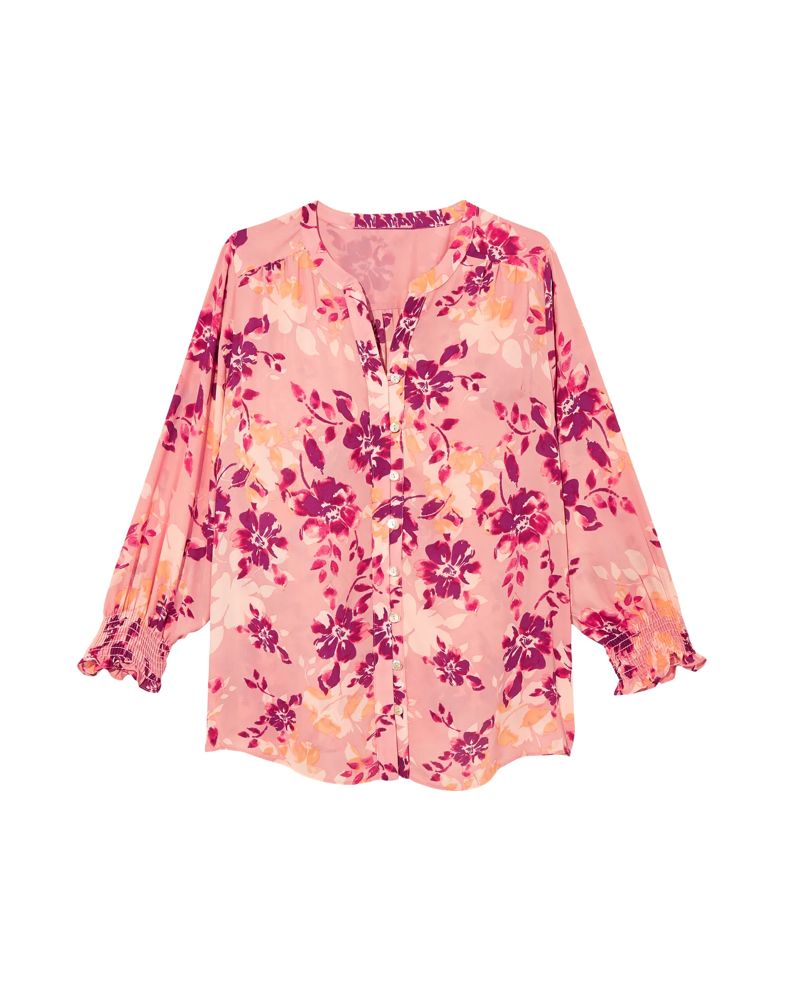 Monterey Puff Sleeve Blouse | Pink / Purple