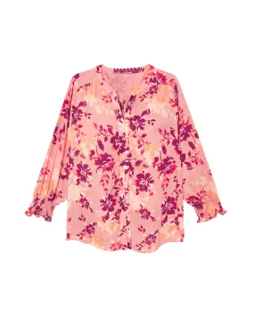 Monterey Puff Sleeve Blouse | Pink / Purple