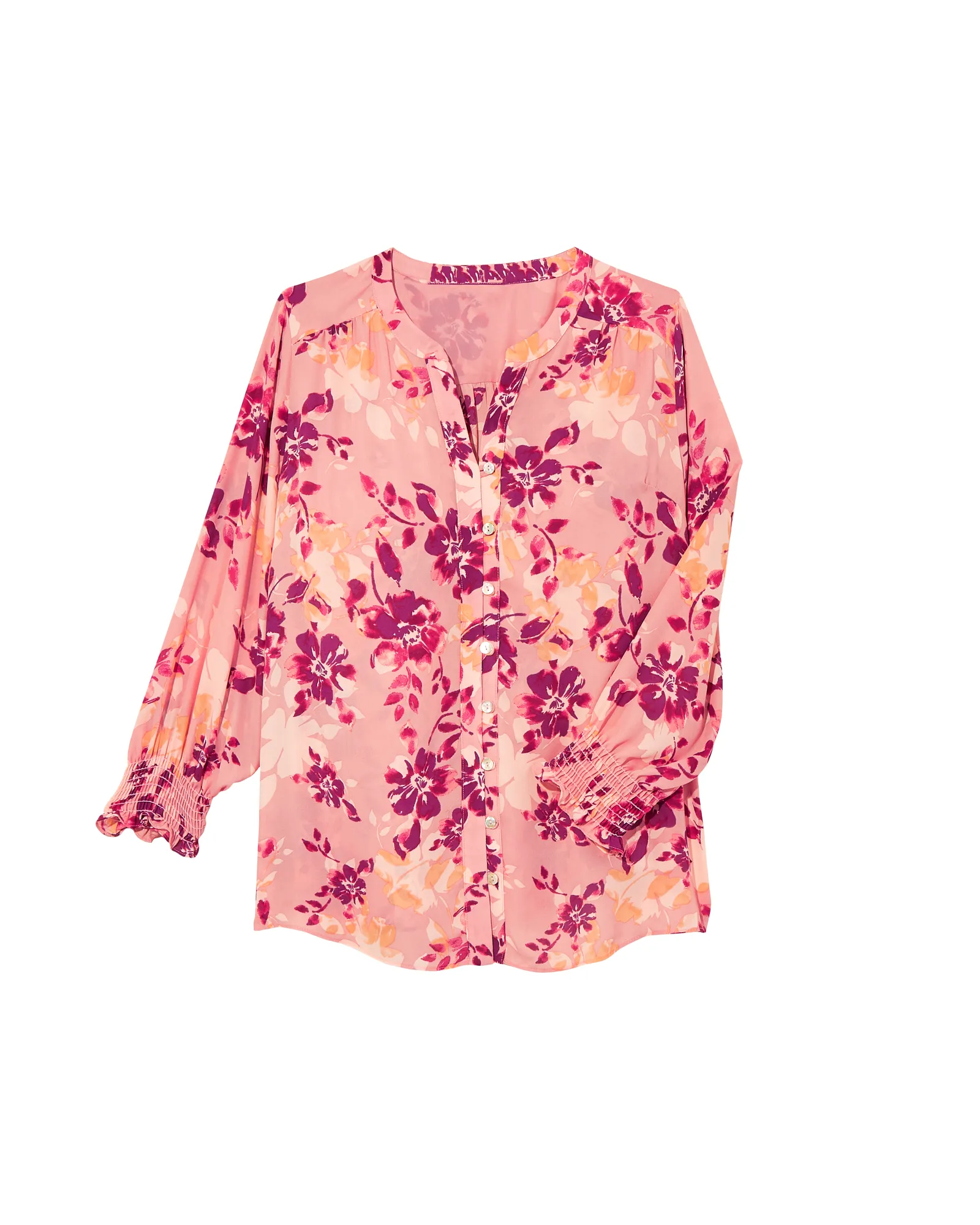 Monterey Puff Sleeve Blouse | Pink / Purple