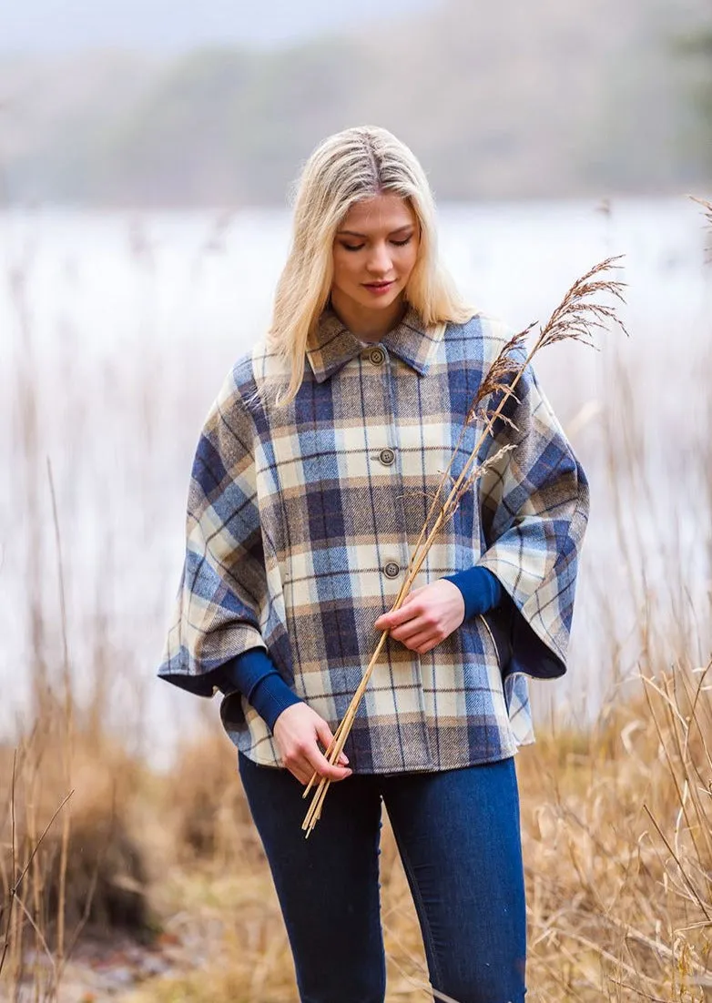 Mucros Country Cape | Blue Check