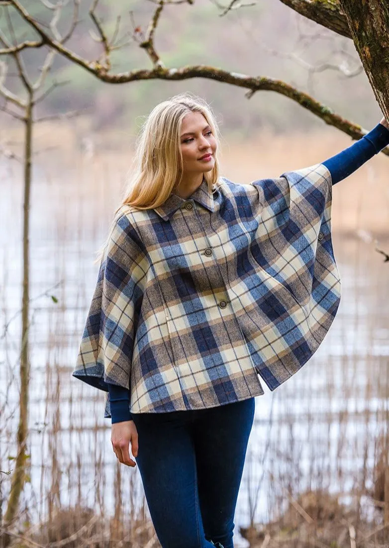 Mucros Country Cape | Blue Check